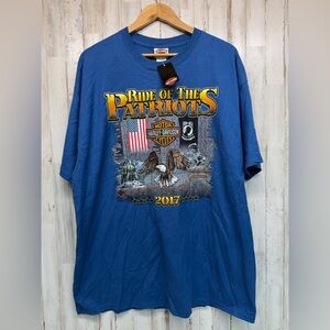 NWT Harley Davidson Ride of the Patriots 2017 Fairfax VA Memorial Day 2X Blue